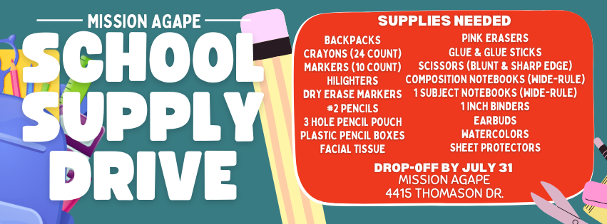 Mission Agape 2025 School Supply Drive